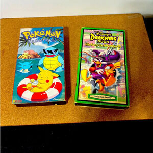 VCR Tapes Cartoon Pokemon Seaside Pikachu Darkwing Duck Fav. Adventures Vintage